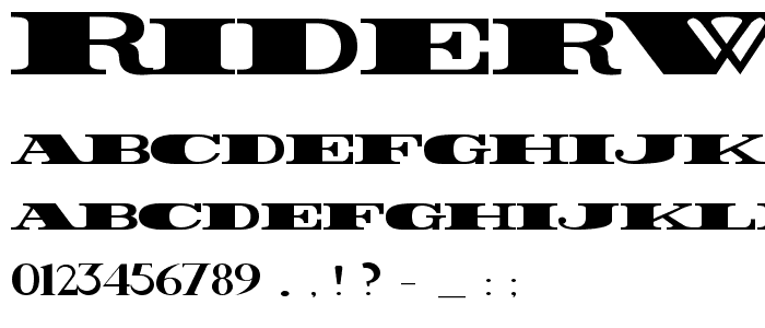 Rider Wide Expanded ExtraBlack font